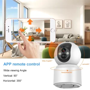 Wireless 5MP Home Security Camera System with Battery Powered PTZ HD Video and AI Human Detection