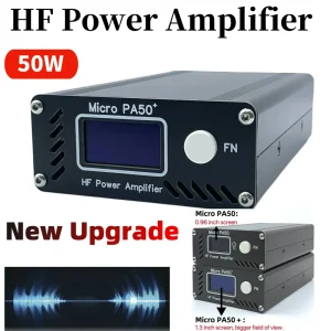 Micro PA50 PLUS Intelligent Shortwave HF Power Amplifier 50W 1.3-Inch OLED Screen with Power / SWR Meter + LPF Filter