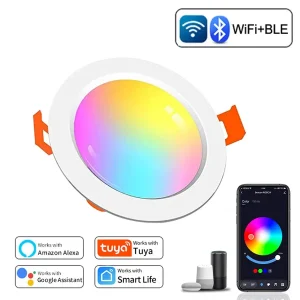 Zigbee Dimmable LED Downlight with 16 Million Color Changing and Voice Assistant Compatibility for Alexa and Google Home