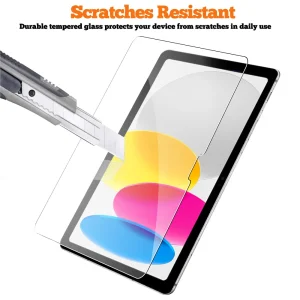 iPad 10th Generation Screen Guard – 2 Pack Ultra Clear 9H Tempered Glass Protector for 10.9 Inch 2022 Models A2696 A2757 A2777