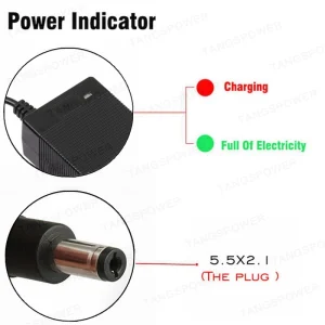 29.4V 5A Fast Charger for 24V Lithium-Ion Battery with OVP/OCP/Overload Protection and EU/US/UK/AU/KR Plug Options