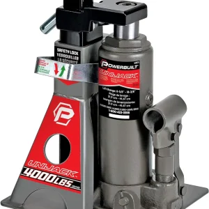 Powerbuilt 2 Ton UniJack Combination Hydraulic Bottle Jack / Jackstand in 1 Unit, Compact, Portable, Wide Base