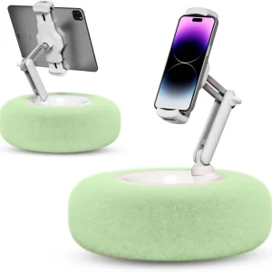 Plush Pillow Mobile Phone Tablet Holder Desktop Stand Adjustable Length Angle for binge-watching Live Straming Video Chat