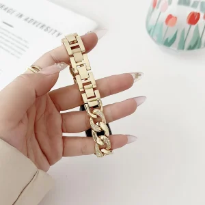 Xiaomi Mi Band 8 Bling Metal Strap Adjustable Wristband for Women with No Color Fading Issue