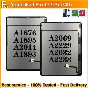 iPad Pro 12.9 Inch 3rd Generation A1876 A1895 A2014 A1983 and 4th Generation A2229 A2069 A2232 A2233 LCD Touch Screen Display Assembly Replacement Part