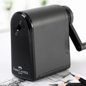 Manual Pencil Sharpener for Charcoal Pencils and Art Supplies with Helical Blade and Large Capacity Shavings Box