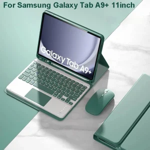 11-inch Detachable Bluetooth Keyboard Case for Samsung Galaxy Tab A9 Plus SM-X210N/X216B Tablet with Triangular Stable Design