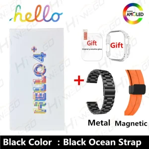 2024 New Original Hello Watch 4 Plus + Smartwatch Amoled Screen 1GB Local Music Album Men’s Ultra Smart Watch Fitness Watch