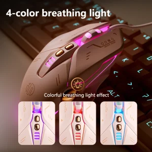 Inphic W8 Upgraded Version Wired Gaming Mouse Ergonomic Silent Mouse Suitable for Computer Laptop Office Games