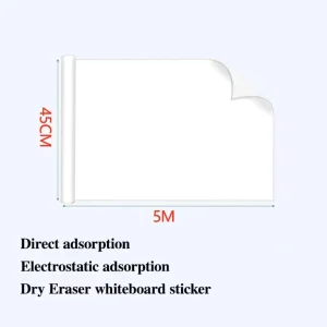 Whiteboard Wall Sticker – Premium Static Cling, No Damage to Wall, Easy to Clean and Reuse – Perfect for Home, School and Office