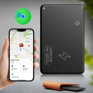 Wireless Charging Wallet Tracker Card Bluetooth-Compatible GPS Tracker Smart Tracking Wallet Card for Apple Find My App Wallet