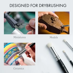 Micro Detail Paint Brush Set for Precise Miniature Artwork and Drybrush Techniques