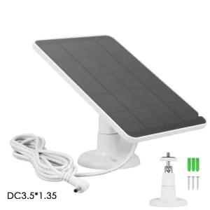 IP65 Waterproof 20W 5V Solar Panel for Ring Spotlight Camera and Stick Up Camera with 360 Rotating Wall Mount and 3-Meter Charging Wire