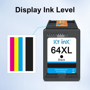 HP 64XL Remanufactured Ink Cartridges 20ml Black and 17ml Tri-Color CMY Replacement for Envy Photo Printers