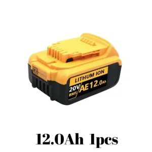 12000mAh 20V DCB200 Replacement Battery for DeWalt DCB201 DCB203 DCB205 Power Tool Battery with Fast Charger Compatibility