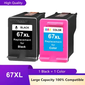 HP 67 XL Ink Cartridge Alternative Compatible with ENVY 6052 6055 6058 6075 and Deskjet 2732 2752 2755 Printer Models