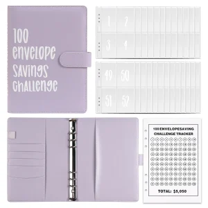 100 Envelope Challenge Binder Save Savings Challenges Loose-Leaf Binder Budget Binder With Cash Envelopes Money Organizer System