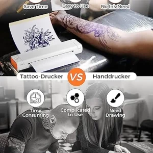 Portable Wireless Tattoo Transfer Stencil Printer Machine Compatible with Smartphone and PC