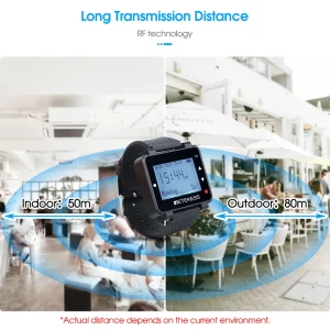 Wireless Waiter Calling System for Restaurants and Hookah Cafes with Long Range Transmission up to 80m