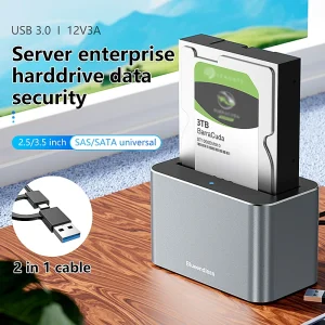 High-Speed USB C to SAS SATA 2.5/3.5 Inch HDD Docking Station for External Hard Drive Storage with 5Gbps Data Transfer and 20GB Disk Speed Support