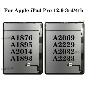 iPad Pro 12.9 3rd Gen and 4th Gen A1876 A1895 A2014 A1983 A2229 A2069 A2232 A2233 LCD Display Screen Touch Screen Replacement Assembly with 100% Tested Guarantee