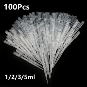 100Pcs Lot Laboratory Liquid Transfer Pipettes 1ml 2ml 3ml 5ml Plastic Disposable Graduated Container Droppers for Chemistry Biology Testing