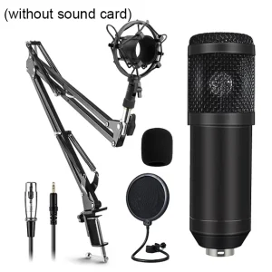 BM800 Studio Microphone Bundle with Cardioid Polar Pattern, Noise Cancellation and Fully Compatible with Windows and Mac Computers