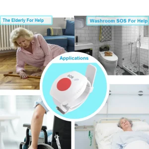 Wireless WiFi Medical Alert System for Seniors Home Emergency SOS Caregiver Pager with Fall Detection and GPS Tracking