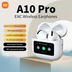 Xiaomi A10 Pro Wireless Earbuds with Touchscreen Charging Case and ENC Noise Cancelling Technology for Android and iOS Devices