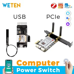 Wi-Fi Enabled Zigbee Computer Power Reset Switch with Alexa Google Home Voice Control for Desktop PC