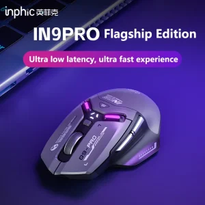 Inphic IN9 PRO Bluetooth Mouse Rechargeable 2.4G Wireless 26000DPI RGB Gaming Mouse Ergonomics Supports Wired Connections