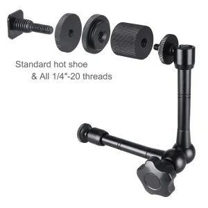 Super Clamp 7/11 inches Adjustable Magic Articulated Arm for Mounting Monitor LED Light LCD Video Camera Flash Camera DSLR