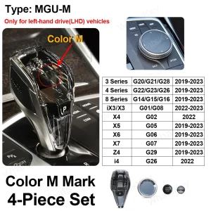 3 5 Series Crystal Gear Shift Lever Knob Kit for BMW X3 X5 X6 F44 G20 G05 G06 G08 G30 6GT Vehicles with Automatic Transmission and ABS material