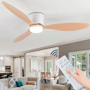 IRALAN Modern Ceiling Fan with LED Light DC motor Large Air Volume Remote Control for Kitchen Bedroom Dining room Patio