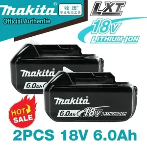 100% Genuine Makita 18V Lithium-Ion Replacement Battery for BL1840 BL1830B BL1850B BL1850 BL1860 with 6Ah/5Ah/3Ah Capacity and Intelligent Charging Protection