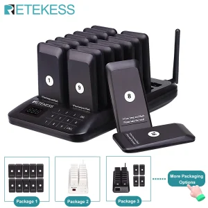 Wireless Restaurant Paging System Food Truck Caller Buzzer Coaster Receiver Kit for Cafe Bar Pub