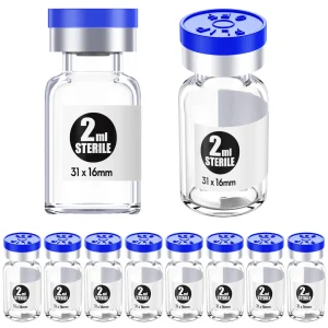 Laboratory Sterile Empty Vials with Self Healing PTFE Coated Injection Port and Aluminum Flip Off Cap