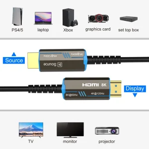 24K Gold-Plated 20M 30M 50M High-Speed HDMI 2.1 Cable for RTX 3070/3080/3090 with 4K@120Hz Resolution