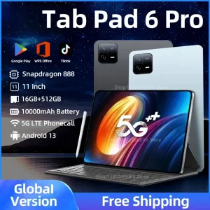 2024 Global Edition 11 Inch 4K Android 13 Tablet PC with 16GB RAM, 1TB ROM, 10000mAh Battery, and 5G Dual SIM Capability