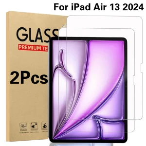 iPad Air 6 and iPad Pro 11 & 13 inch 2024 Screen Protective Film, 2PCS 9H Tempered Glass with Anti-Fingerprint and Oleophobic Coating