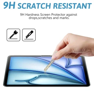 iPad Air 6th Generation 11 Inch 2024 Model Screen Protector High Sensitivity Ultra-Thin 9H Tempered Glass With Shatterproof Technology