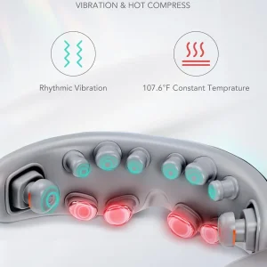 Heated Bluetooth Eye Massager with Vibration and Adaptive Temple Massage for Migraine Relief and Eye Relaxation