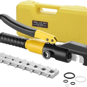 Industrial Grade 10 Ton Hydraulic Crimping Tool for Copper and Aluminum Wire 12 AWG to 2/0 AWG