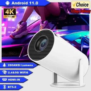 2024 New Release 4K Resolution Android 11 OS Dual WiFi 6 and Bluetooth 5.0 200 ANSI Lumens Portable Outdoor Home Cinema Projector