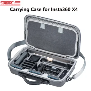 Portable Insta360 X4 Carrying Case with Large Capacity Storage and PU Leather Material