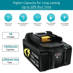 2023 Upgraded Replacement Lithium Battery for Makita 18V 10000mAh BL1830 BL1830B BL1840 BL1850 BL1850B BL1860B BL1815