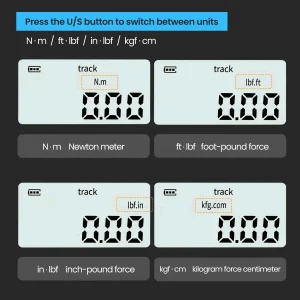 Accurate Digital Torque Gauge Adapter with 1/4”, 3/8”, 1/2” Drive Sizes and 4 Unit Conversions for Professional and Home Use