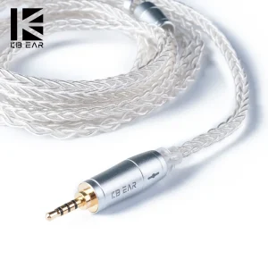 KBEAR 8 Core Silver Plated Upgrade MMCX/2PIN/QDC Wired Earphone Cable for Gaming Headphones Earbuds and IEMs