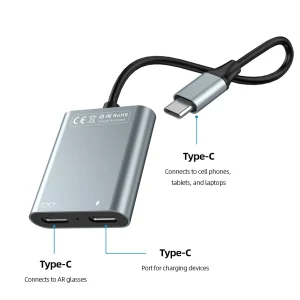 10Gbps USB C Type-C Multiport Adapter Docking Station for AR Glasses Phone Tablet Laptop PC with 100W Power Delivery