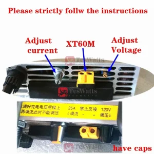 120V 0-20A 15A Adjustable Smart Charger for 90V-134V Lithium Lifepo4 BMS Battery Management System